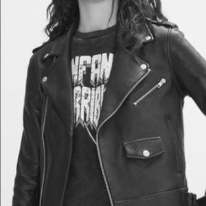 Maje black leather jacket. Size European 38 US SM